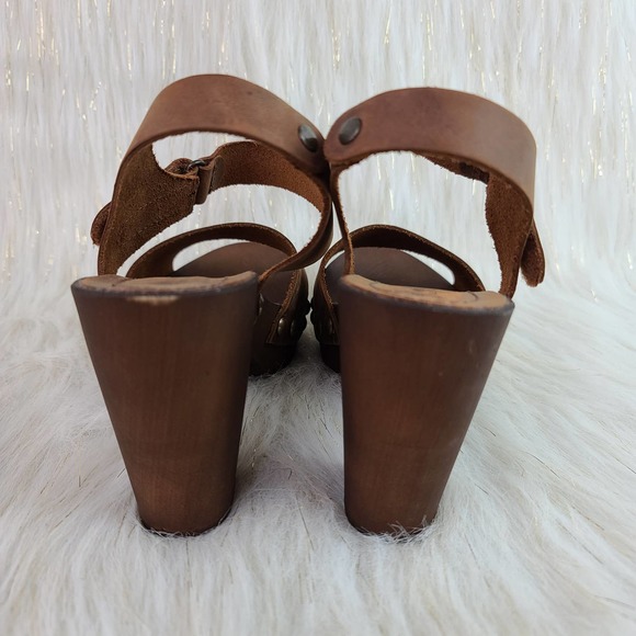 Mila Paoli Strappy Heel Sandals Brown Leather Open Toe Heels Platform 8.5 - Picture 5 of 10